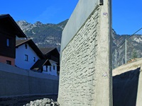 Projektbild: Hochwasserschutz mit NOEplast Struktur Murus Romanus